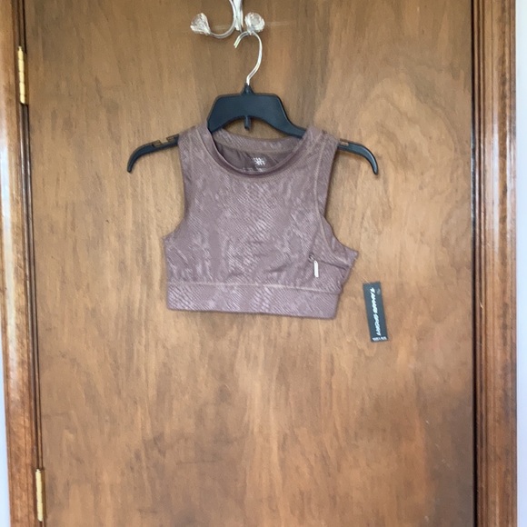 Relisted Tahari Sport tan snakeskin print animal print sports bra S M L - Picture 10 of 16
